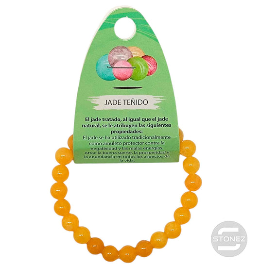 600102468-05 Pulsera Piedra Natural Jade Teñido Amarillo 8 mm