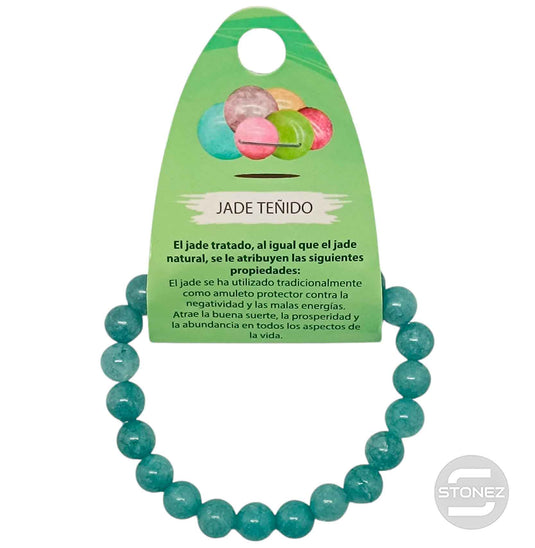 600102468-08 Pulsera Piedra Natural Jade Teñido Azul 8 mm