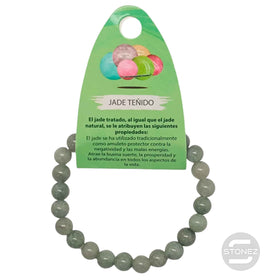 600102468-13 Pulsera Piedra Natural Jade Teñido Gris 8 mm