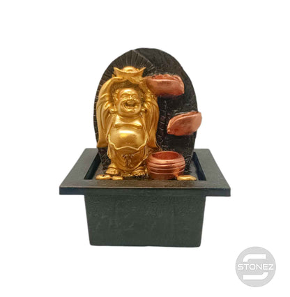 600102469-07 Fuente de agua En Resina Buda Feliz 15x19 Cms Aprox