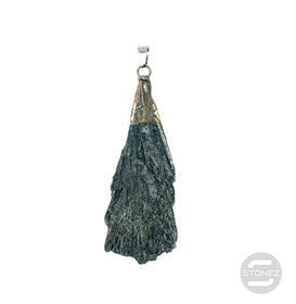 600102757 Colgante Escoba De Bruja Piedra Natural Taramita Engarzado Metal Color Cobre 3,5 Cms Aprox (El tamaño y Forma puede ser ligeramente diferente a la foto)