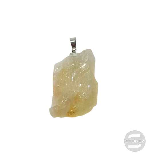 600102759 Colgante Piedra Natural Citrino Bruto Engarzado Con Baño Metal 3 Cms Aprox (El tamaño y Forma puede ser ligeramente diferente a la foto)