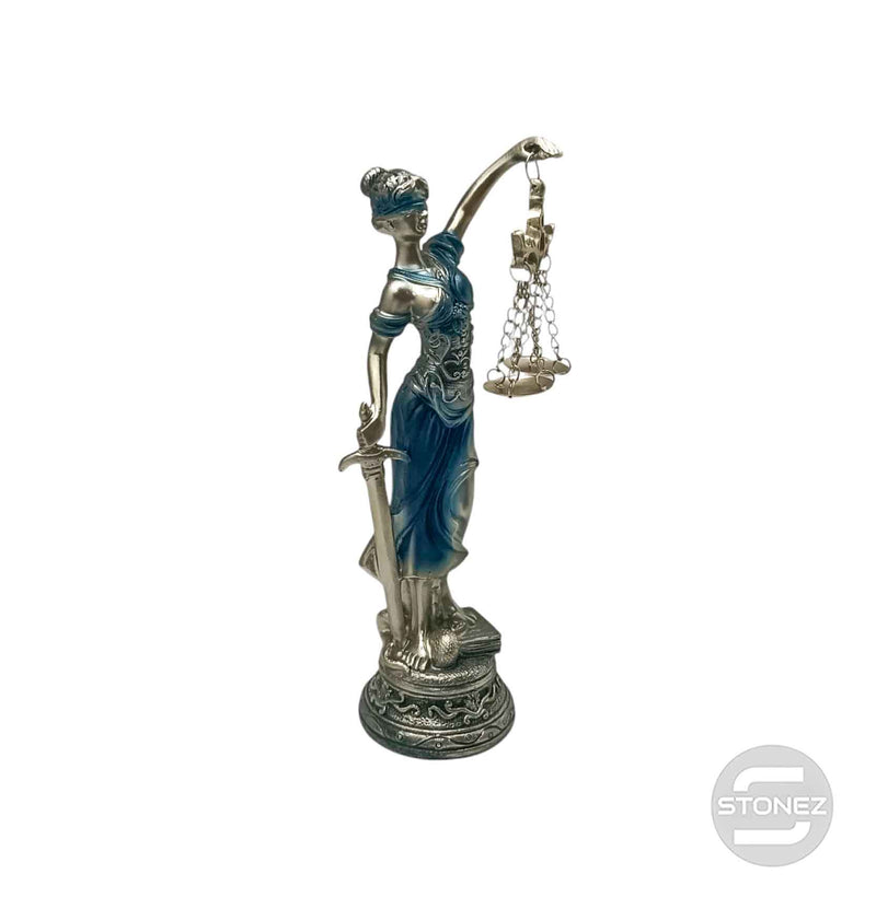 Cargue la imagen en el visor de la galería, 600102765-01 Figura En Resina Diosa De La Justicia 18.5 Cms Aprox Azul
