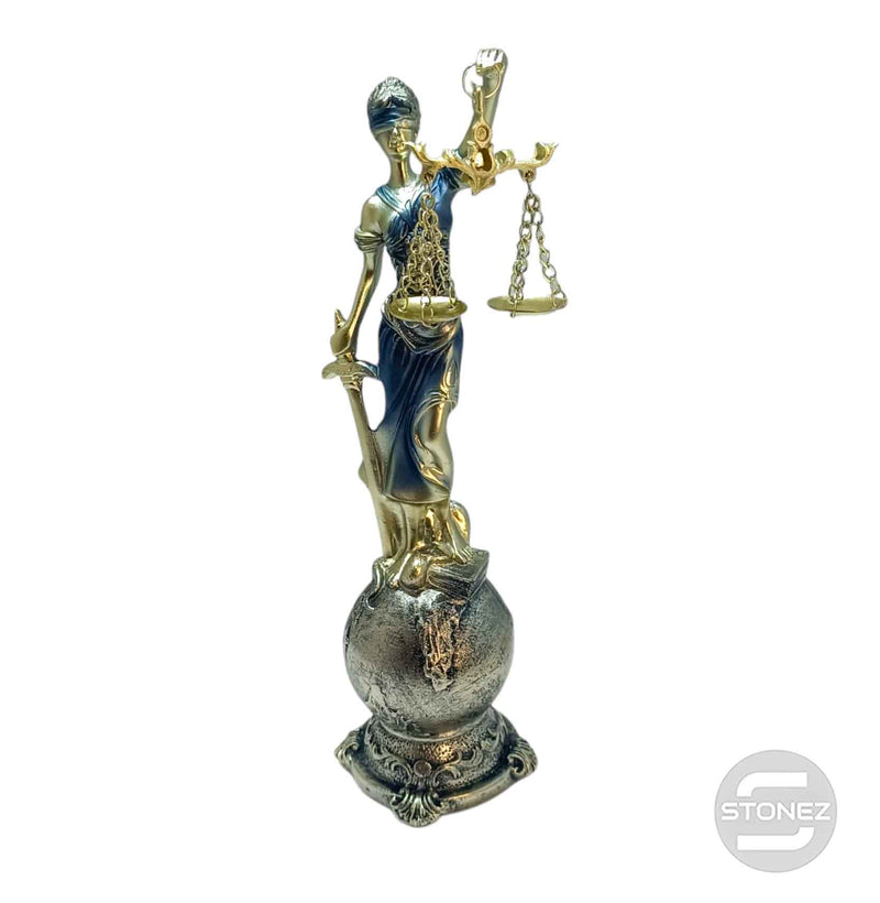 Cargue la imagen en el visor de la galería, 600102767-01 Figura En Resina Diosa De La Justicia 23.5 Cms Aprox Azul
