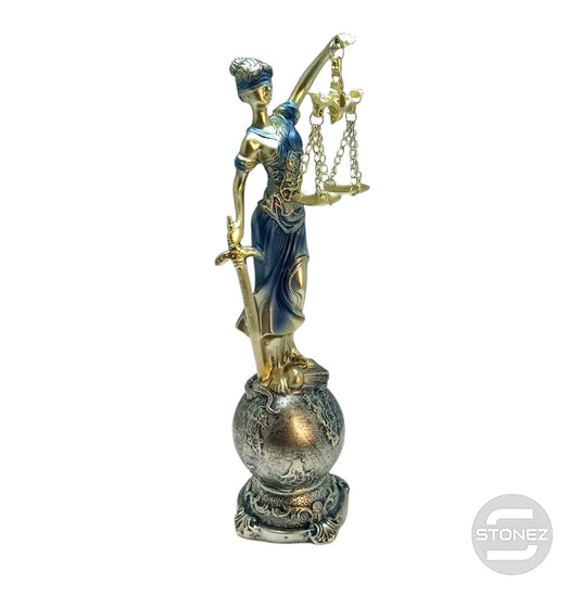 600102767-01 Figura En Resina Diosa De La Justicia 23.5 Cms Aprox Azul