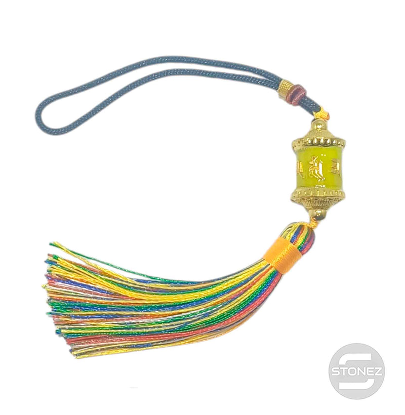 Load image into Gallery viewer, 600102781-06 Colgante Rueda De Rezo Budista 20 Cms Aprox Color Amarillo
