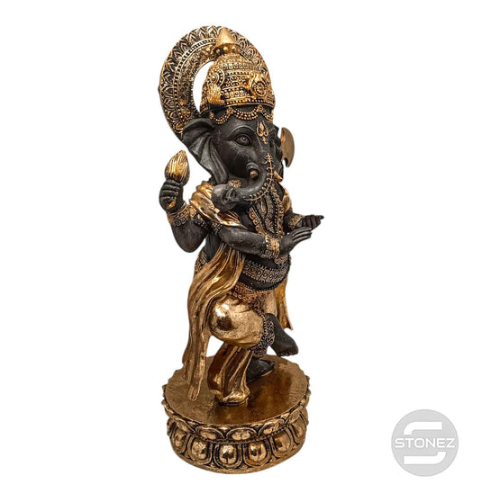 600102796 Figura Ganesha En Resina 32 Cms Aprox Color Negro/Oro