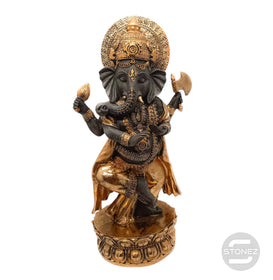 600102796 Figura Ganesha En Resina 32 Cms Aprox Color Negro/Oro