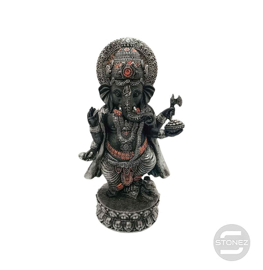 600102798 Figura Ganesha En Resina 27 Cms Aprox Color Negro/Plata