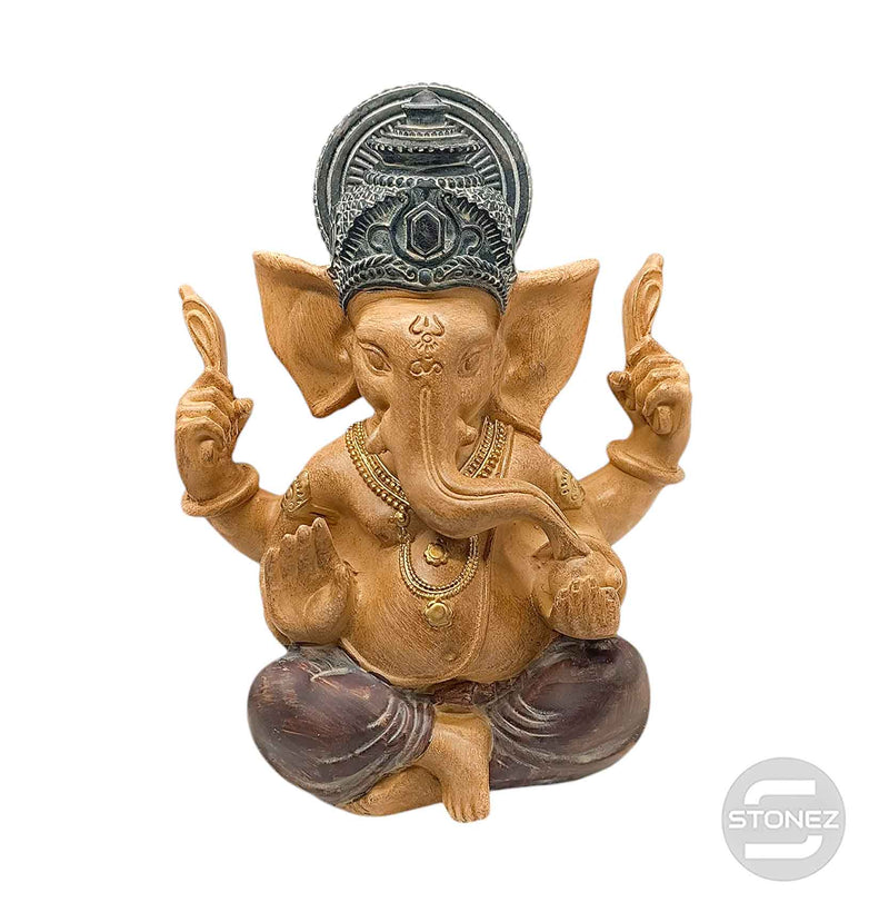 Cargue la imagen en el visor de la galería, 600102801 Figura Ganesha En Resina 25 Cms Aprox Color Marron
