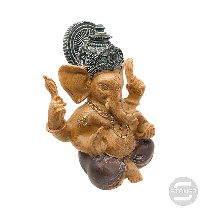 Cargue la imagen en el visor de la galería, 600102801 Figura Ganesha En Resina 25 Cms Aprox Color Marron
