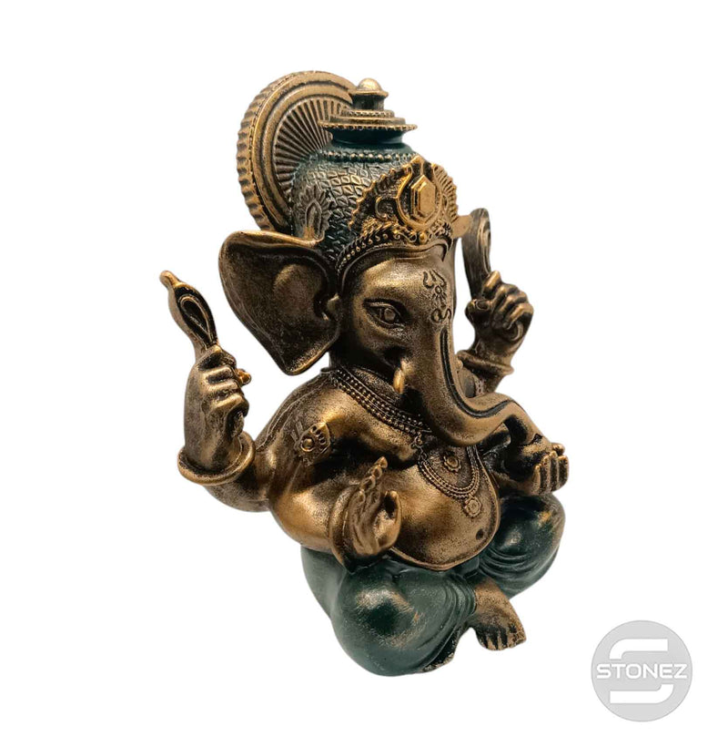 Cargue la imagen en el visor de la galería, 600102802 Figura Ganesha En Resina 25 Cms Aprox Color Bronce
