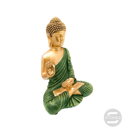 600102807 Figura Buda En Resina 23 Cms Aprox Color Verde