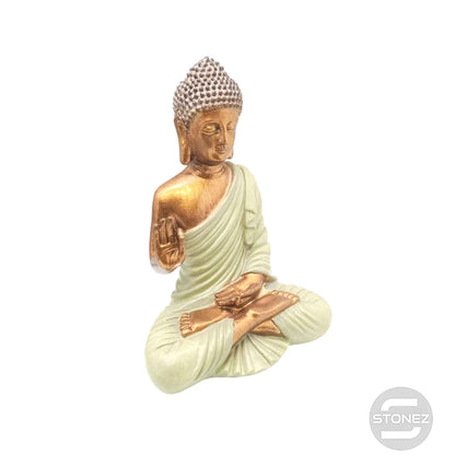 600102807 Figura Buda En Resina 23 Cms Aprox Color Verde Oliva