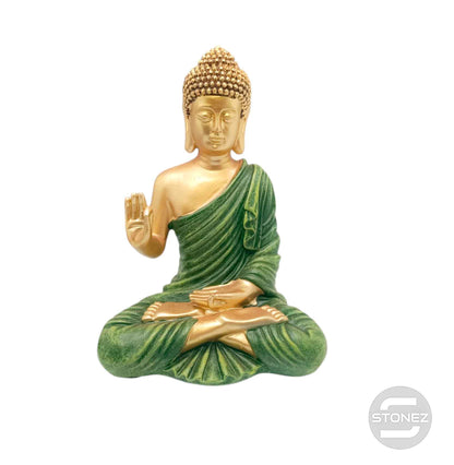 600102807 Figura Buda En Resina 23 Cms Aprox Color Verde