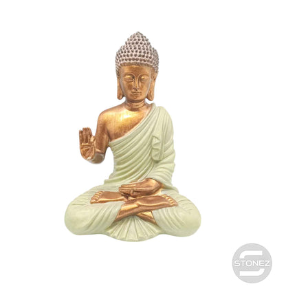 600102807 Figura Buda En Resina 23 Cms Aprox Color Verde Oliva