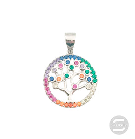 600102838 Colgante Plata 925  Rodiada Arbol De La Vida Con Circonita Color 17 mm Aprox