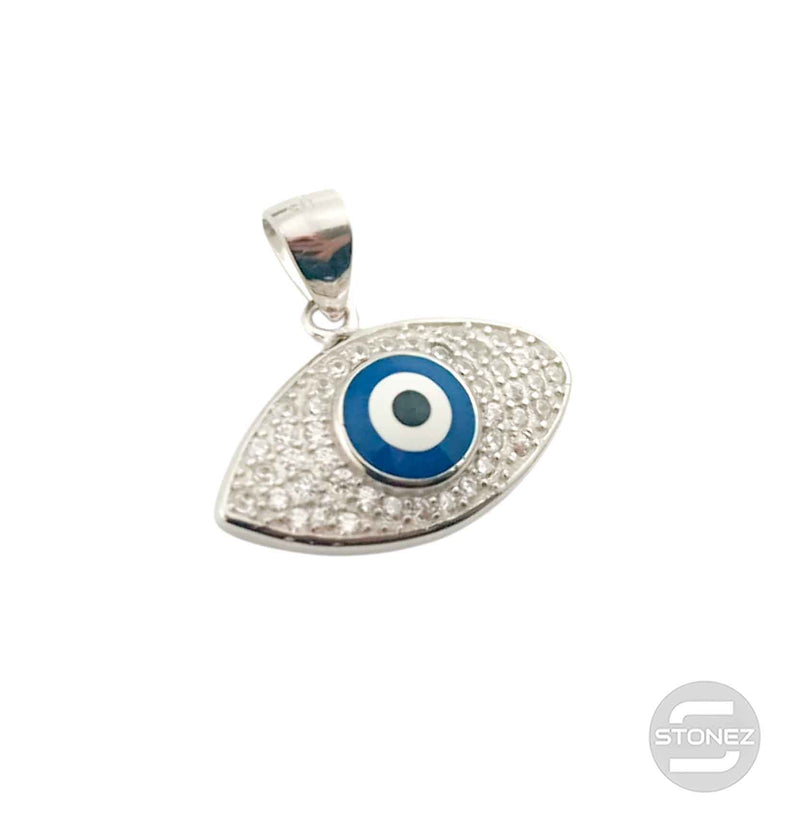 Load image into Gallery viewer, 600102842 Colgante Plata 925  Rodiada Ojo Turco Con Circonita 12x21 mm Aprox
