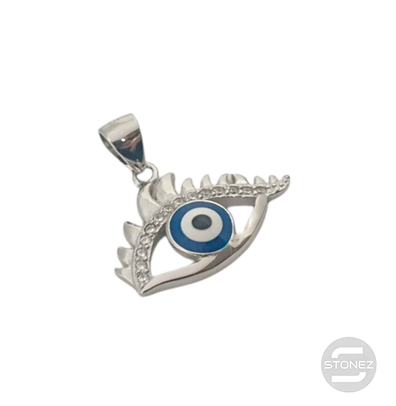 Load image into Gallery viewer, 600102844 Colgante Plata 925  Rodiada Ojo Turco Con Circonita 11x22 mm Aprox
