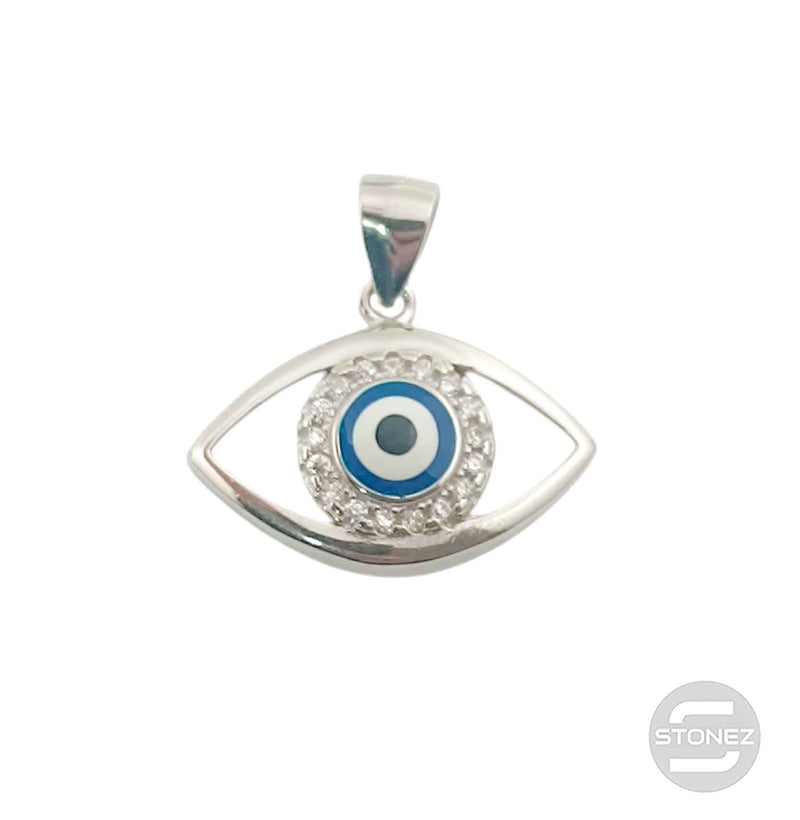 Load image into Gallery viewer, 600102847 Colgante Plata 925  Rodiada Ojo Turco Con Circonita 13x21 mm Aprox
