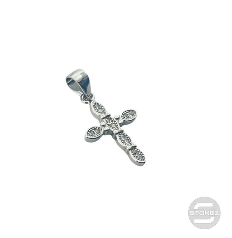 Cargue la imagen en el visor de la galería, 600102851 Colgante Plata 925  Rodiada Cruz Con Circonita 12X17 mm Aprox
