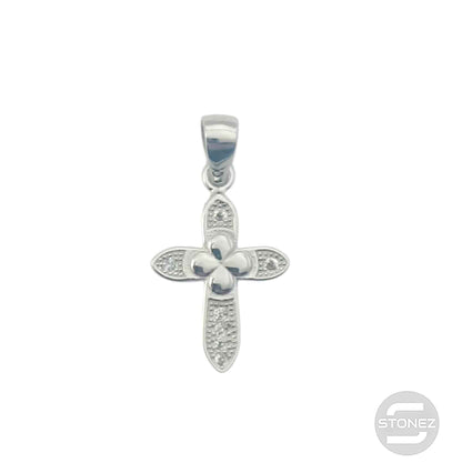 600102855 Colgante Plata 925 Rodiada Cruz Con Circonita 12x17 mm Aprox