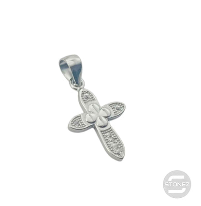 600102855 Colgante Plata 925 Rodiada Cruz Con Circonita 12x17 mm Aprox