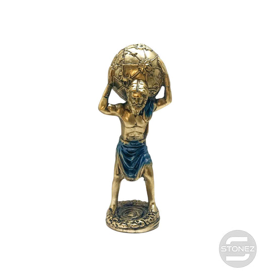 600102861 Figura Atlas En Resina 21 Cms Aprox ORO/AZUL