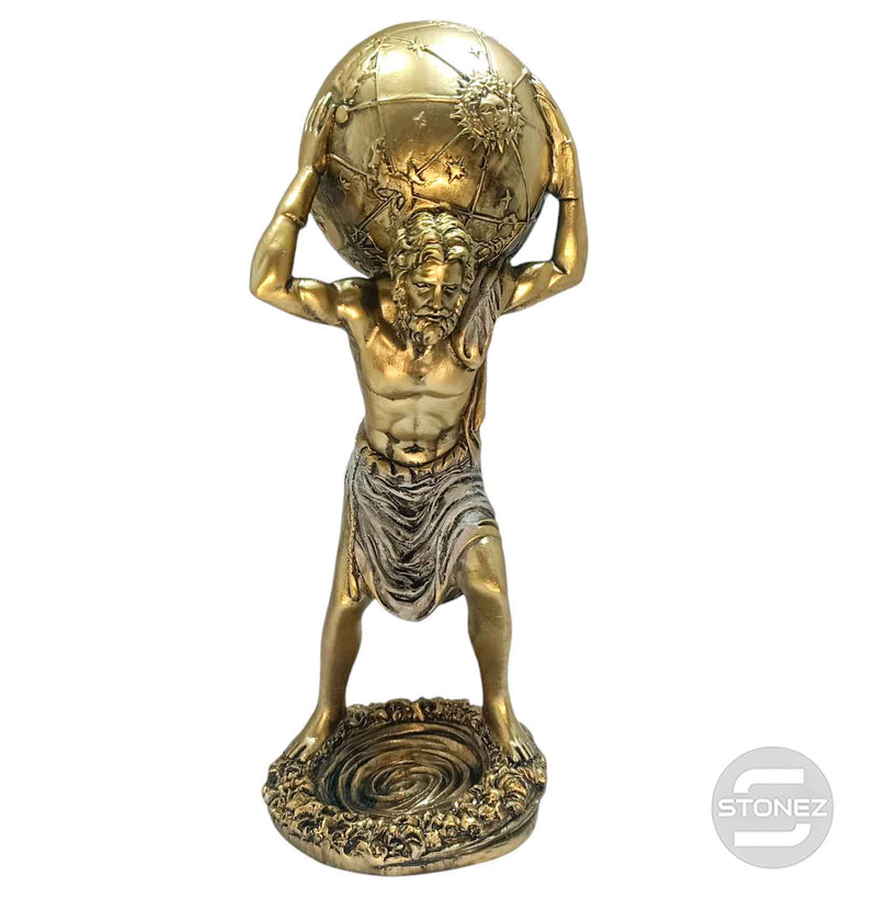 Cargue la imagen en el visor de la galería, 600102862 Figura Atlas En Resina 29 Cms Aprox ORO/BLANCO
