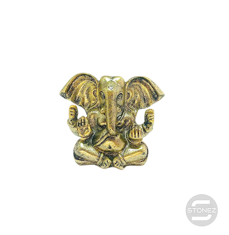 Cargue la imagen en el visor de la galería, 600102863 Figura En Resina Ganesha 8 Cms Aprox Color Oro
