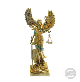 600102896 Figura En Resina Diosa De La Justicia Con Alas 25 Cms Apox Color Blanco Crema