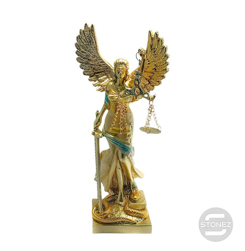 600102896 Figura En Resina Diosa De La Justicia Con Alas 25 Cms Apox Color Blanco Crema