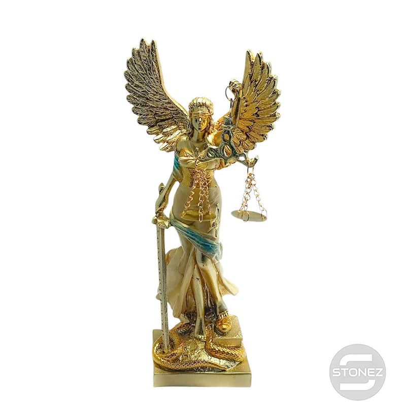 Cargue la imagen en el visor de la galería, 600102896 Figura En Resina Diosa De La Justicia Con Alas 25 Cms Apox Color Blanco Crema
