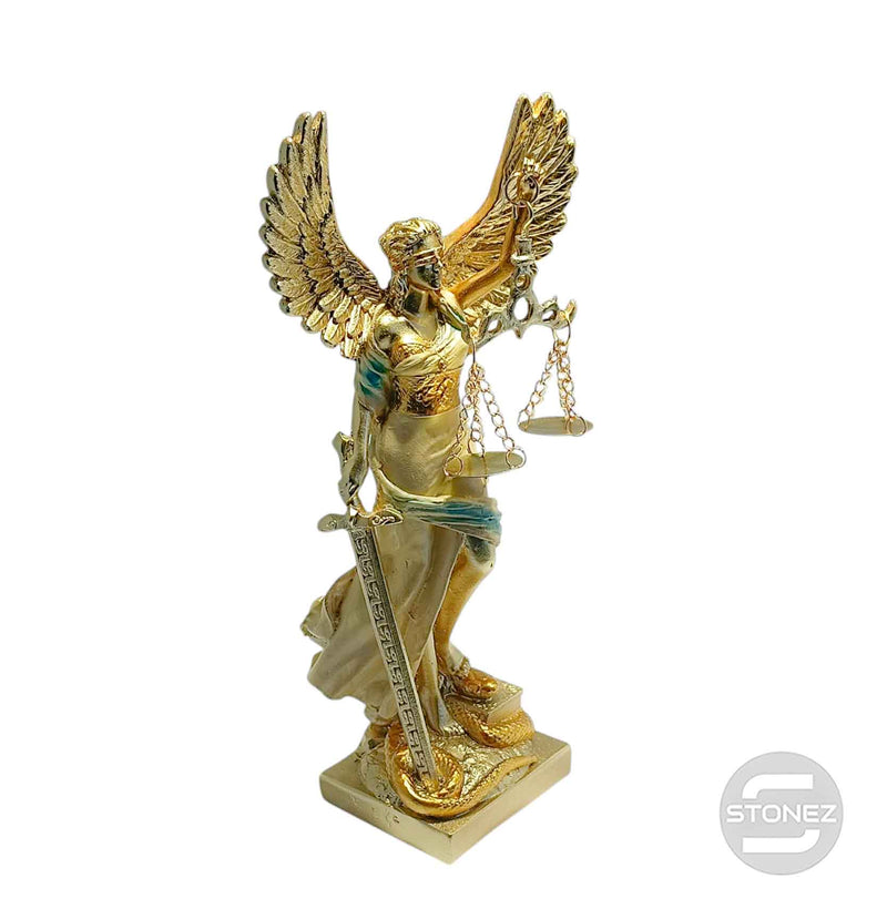 Cargue la imagen en el visor de la galería, 600102896 Figura En Resina Diosa De La Justicia Con Alas 25 Cms Apox Color Blanco Crema
