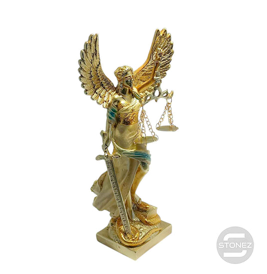 600102896 Figura En Resina Diosa De La Justicia Con Alas 25 Cms Apox Color Blanco Crema