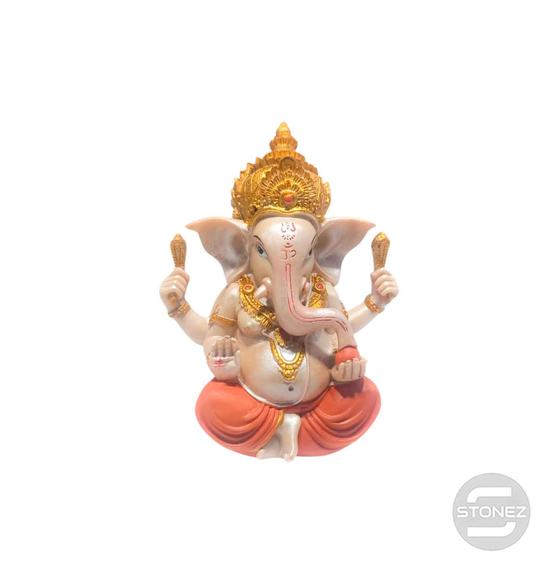 Cargue la imagen en el visor de la galería, 600102902 Figura En Resina Ganesha 15 Cms Aprox Color Rosa / Naranja
