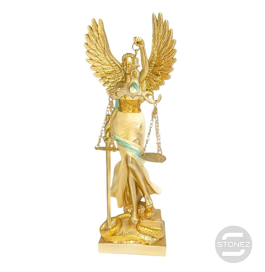 600102911 Figura En Resina Diosa De La Justicia Con Alas 29 Cms Apox Color Blanco Crema