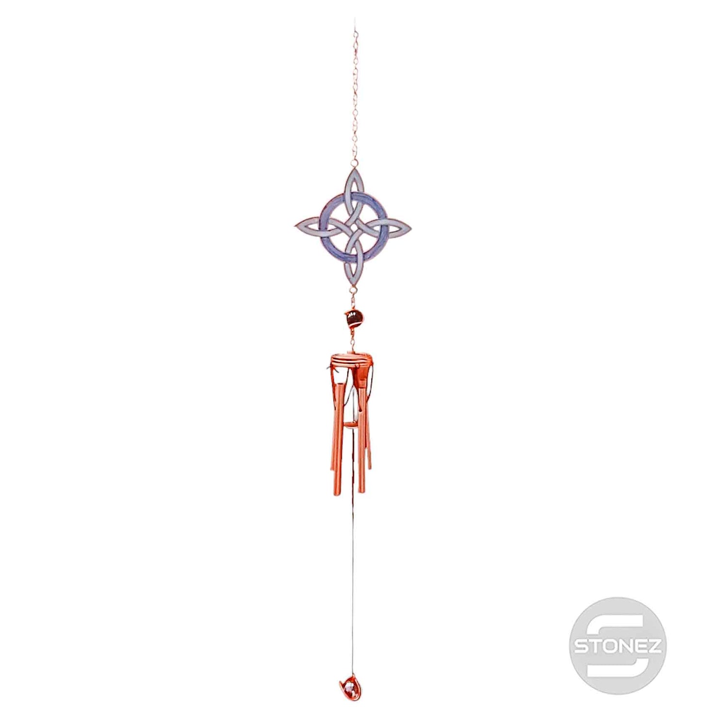 600103314-03 Campana De Viento Nudo De Brujas Cristal 67 Cms Aprox Lila