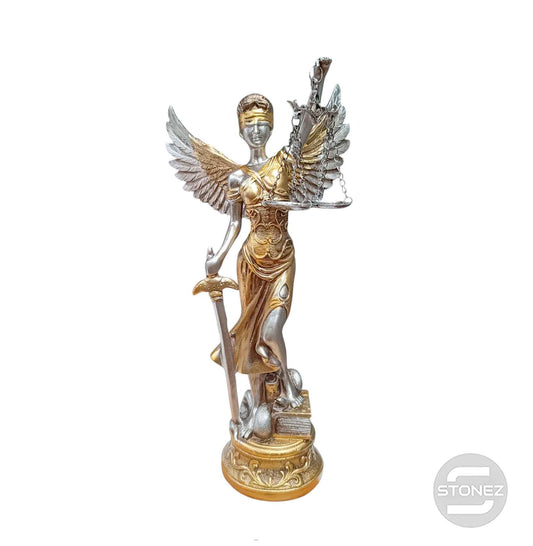 600103404 Figura En Resina Diosa De La Justicia Con Alas 29 Cms Apox Color Dorado