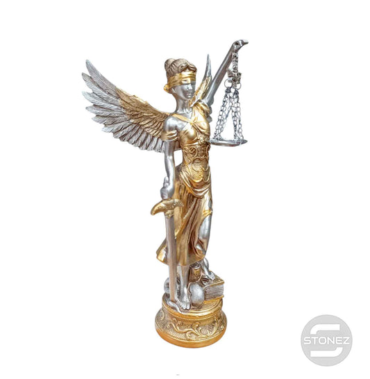 600103404 Figura En Resina Diosa De La Justicia Con Alas 29 Cms Apox Color Dorado