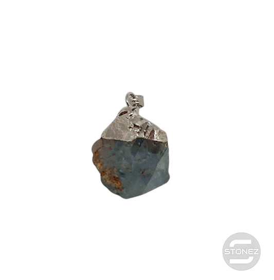 600103425 Colgante Bruto Mineral Aguamarina Engarzado Con Baño Metal 2 a 3 Cms Aproxr Ligeramente Diferente)