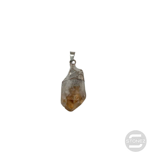 600103425 Colgante Bruto Mineral Citrino Engarzado Con Baño Metal 2 a 3 Cms Aproxr Ligeramente Diferente)