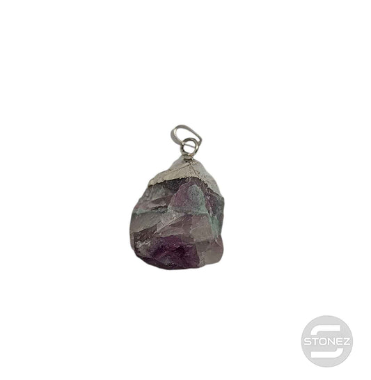 600103425 Colgante Bruto Mineral Fluorita Engarzado Con Baño Metal 2 a 3 Cms Aproxr Ligeramente Diferente)