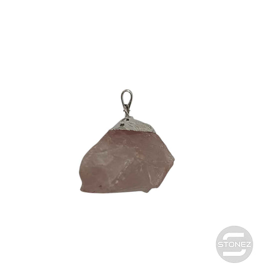 600103425 Colgante Bruto Mineral Cuarzo Rosa Engarzado Con Baño Metal 2 a 3 Cms Aproxr Ligeramente Diferente)