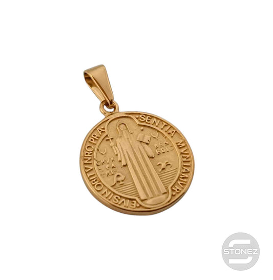 600103454-01 Colgante Acero Dorado San Benito 20 mm