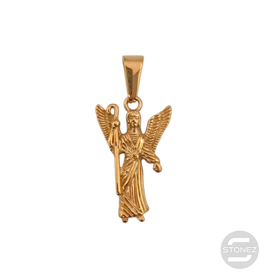 600103455-06 Colgante Acero Dorado Arcangel San Rafael 23 mm