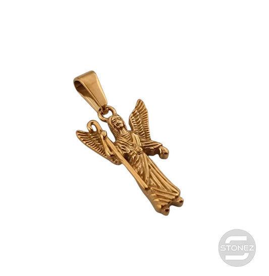 600103455-06 Colgante Acero Dorado Arcangel San Rafael 23 mm