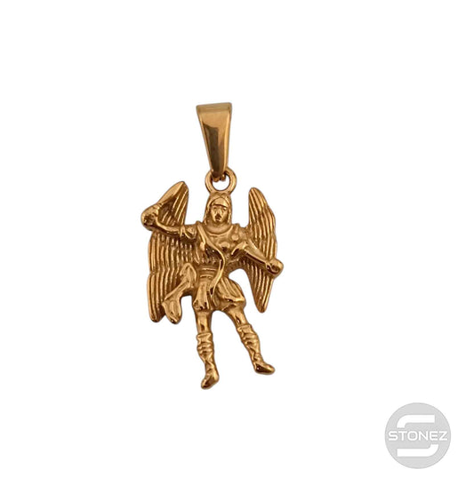 600103455-08 Colgante Acero Dorado Arcangel San Miguel 23 mm