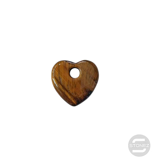 600103490 Colgante Piedra Perforada Ojo De Tigre 25 mm Aprox Corazon