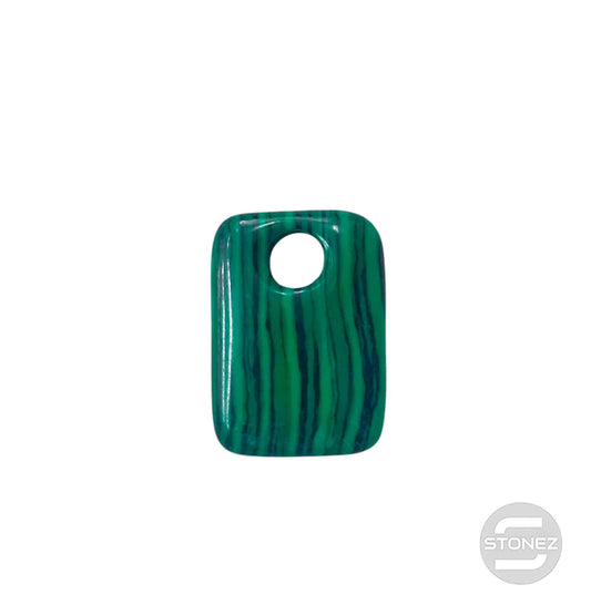 600103490 Colgante Piedra  Perforada Malaquita Sintetica 25 mm Aprox Rectangular
